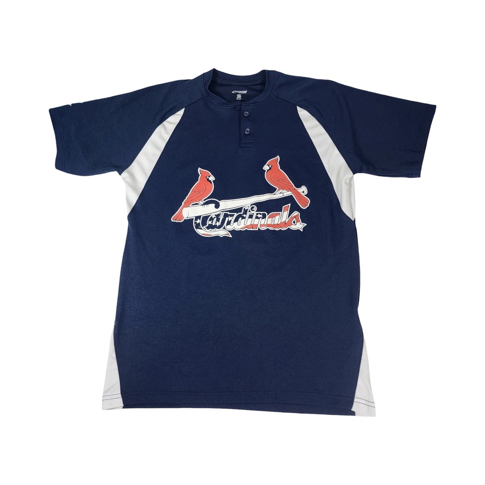 Champro Sports St Louis Cardinals Air Evac 85 Henley Baseball‎ Jersey Navy Small